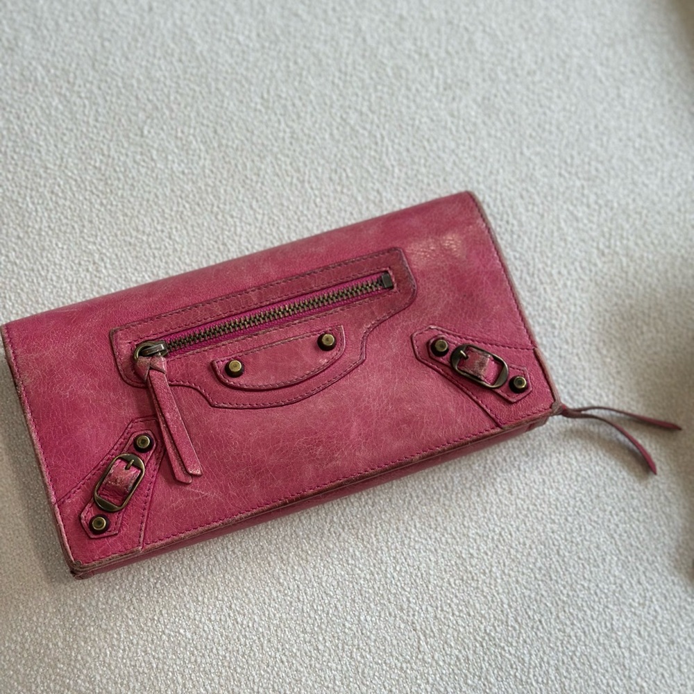 Balenciaga Classic long wallet Vintage pink